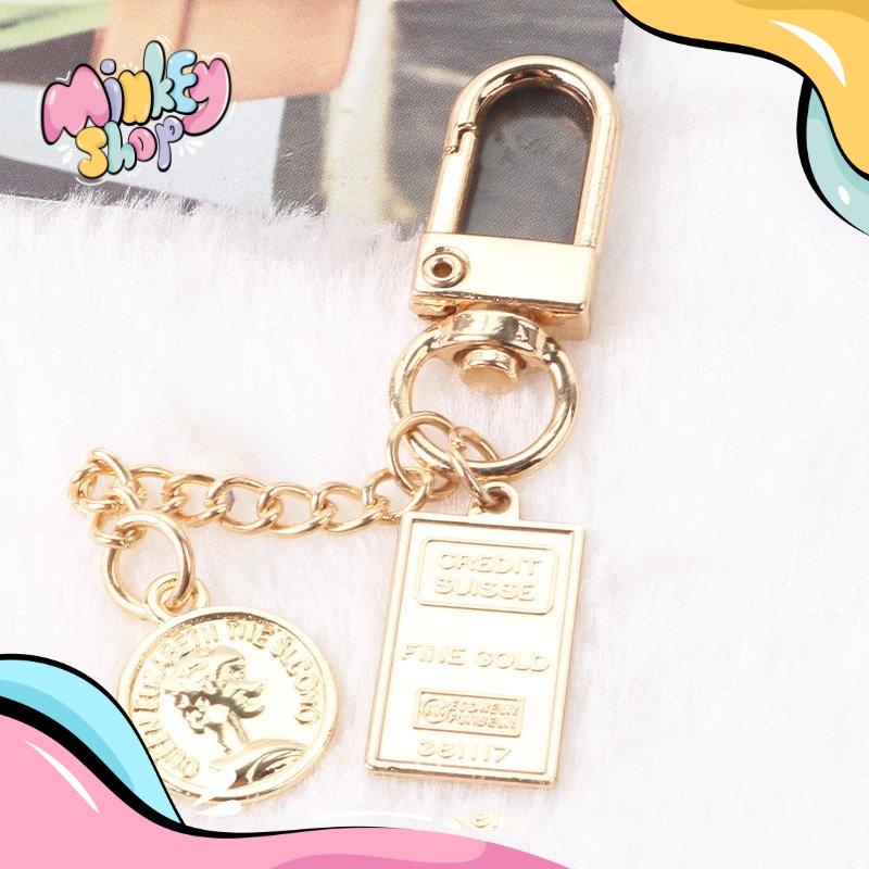 Móc Khoá chuỗi hình hạt ngọc có đồng xu Cute Đẹp Đáng Yêu Quà Tặng Dễ Thương Phụ Kiện Túi Xách, Balo, Oto 02MKDX -Minke