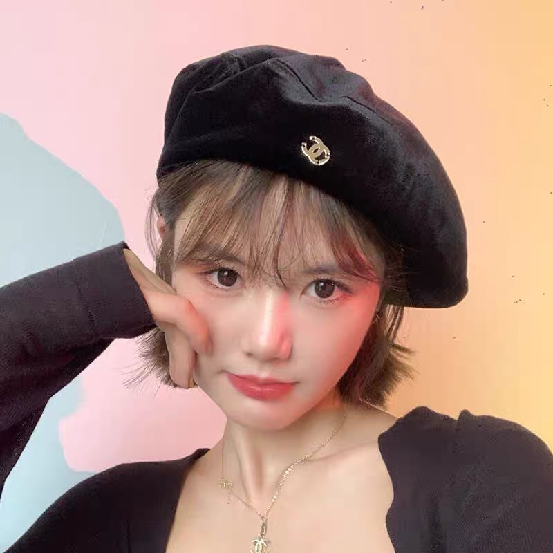 Mũ nồi, nón Beret màu đen nhung Phong Cách Hàn quốc, thời trang thu đông cho nữ, hàng sẵn