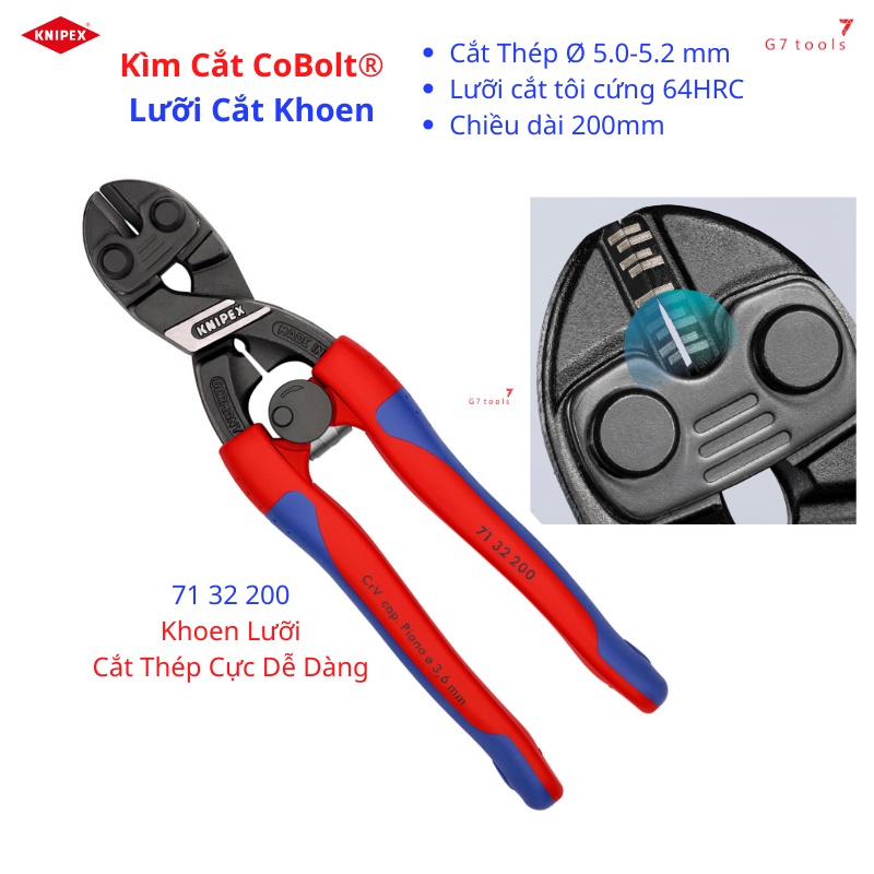 Kìm Knipex CoBolt® Khoen Lưỡi Cắt Mã 71 32 200_G7tools Hà Nội_