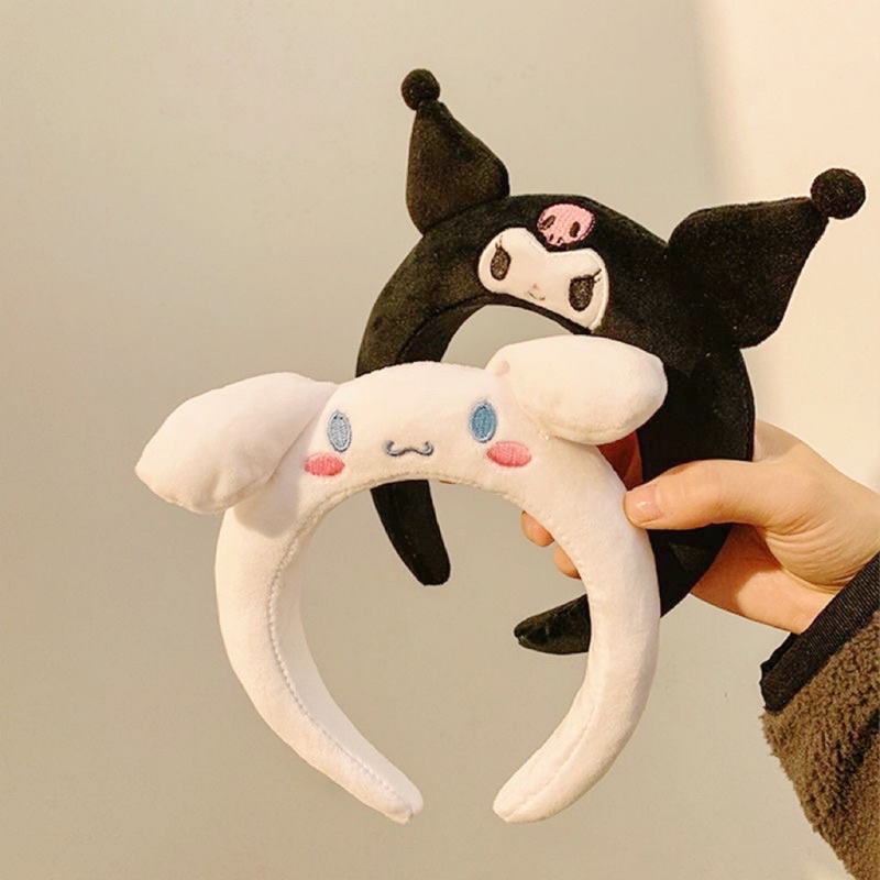 Băng Đô Cài Tóc 3D, Bờm Rửa Mặt Họa Tiết Kuromi, Purin, Cinnamaroll, Melody Hoạt Hình Kiểu Hàn Quốc Dễ Thương