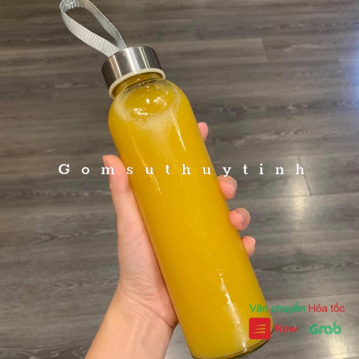 Bình Nước Thủy Tinh 500Ml Có Dây Xách / Bình Thủy Tinh Có Dây Xách