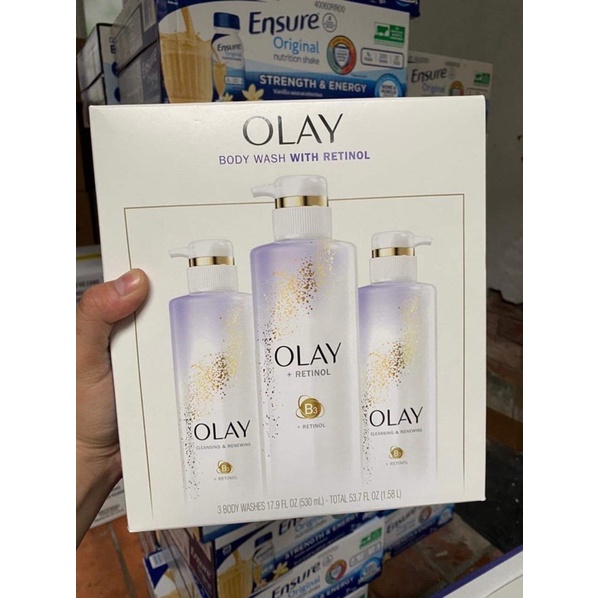 Sữa tắm trắng da Olay B3 retinol và Collagen 530ml từ Mỹ