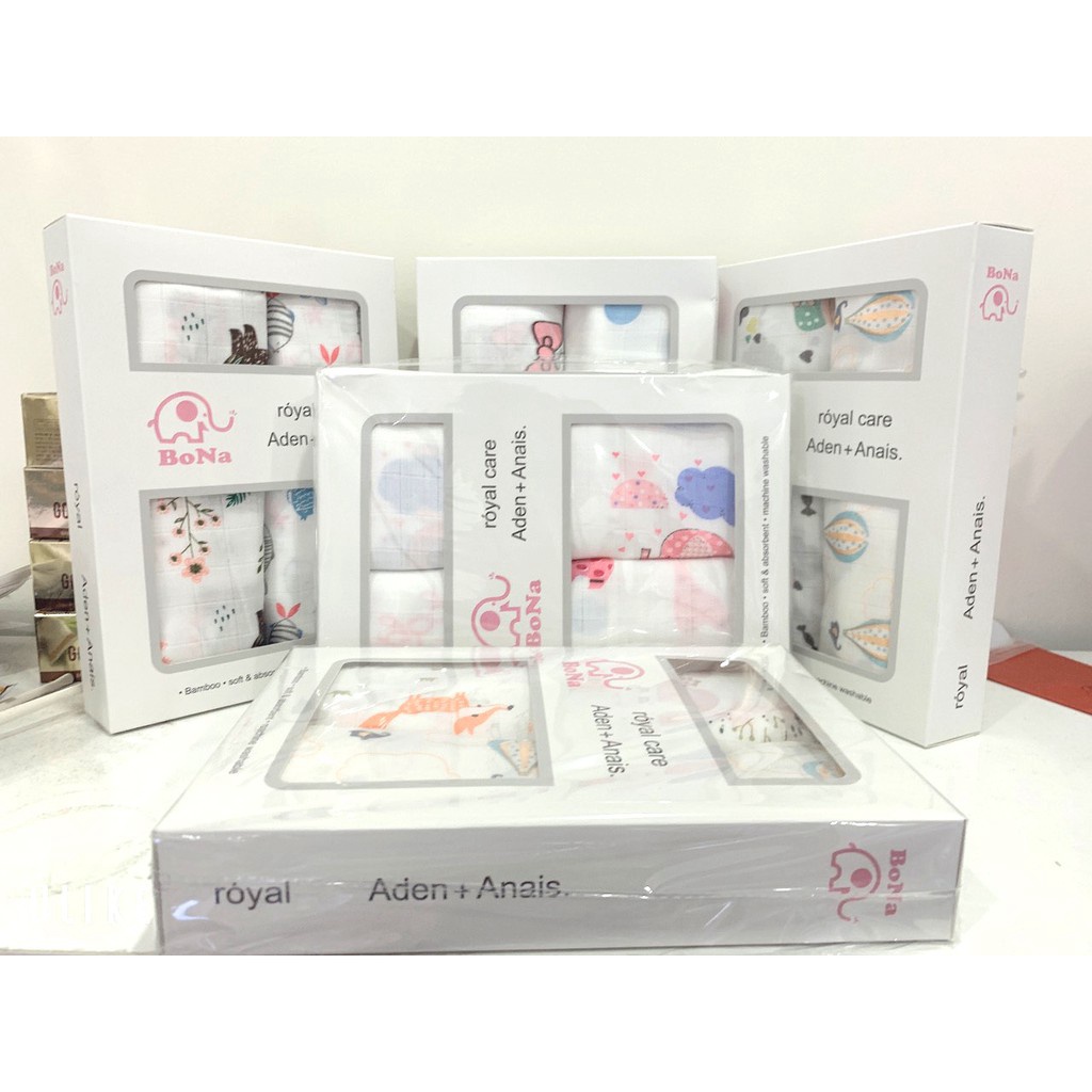 Hộp 2 Khăn Aden &amp; Anais Sợi Tre Cao Cấp Siêu Mềm Mịn