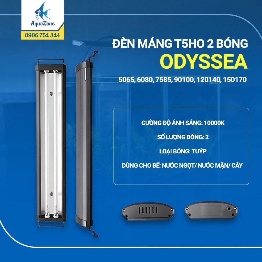 Máng đèn thủy sinh Odyssea T5HO 2 bóng, ánh sáng 10 000K mô phỏng gần nhất với ánh sáng mặt trời