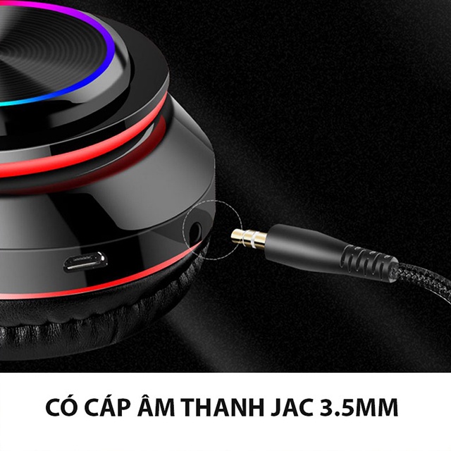 Tai nghe cute bluetooth 5.0 B39 ECOKING,có micro trò chuyện,đèn led,đài FM,ổ cắm thẻ nhớ, bas chất lượng pin trâu sd 8h