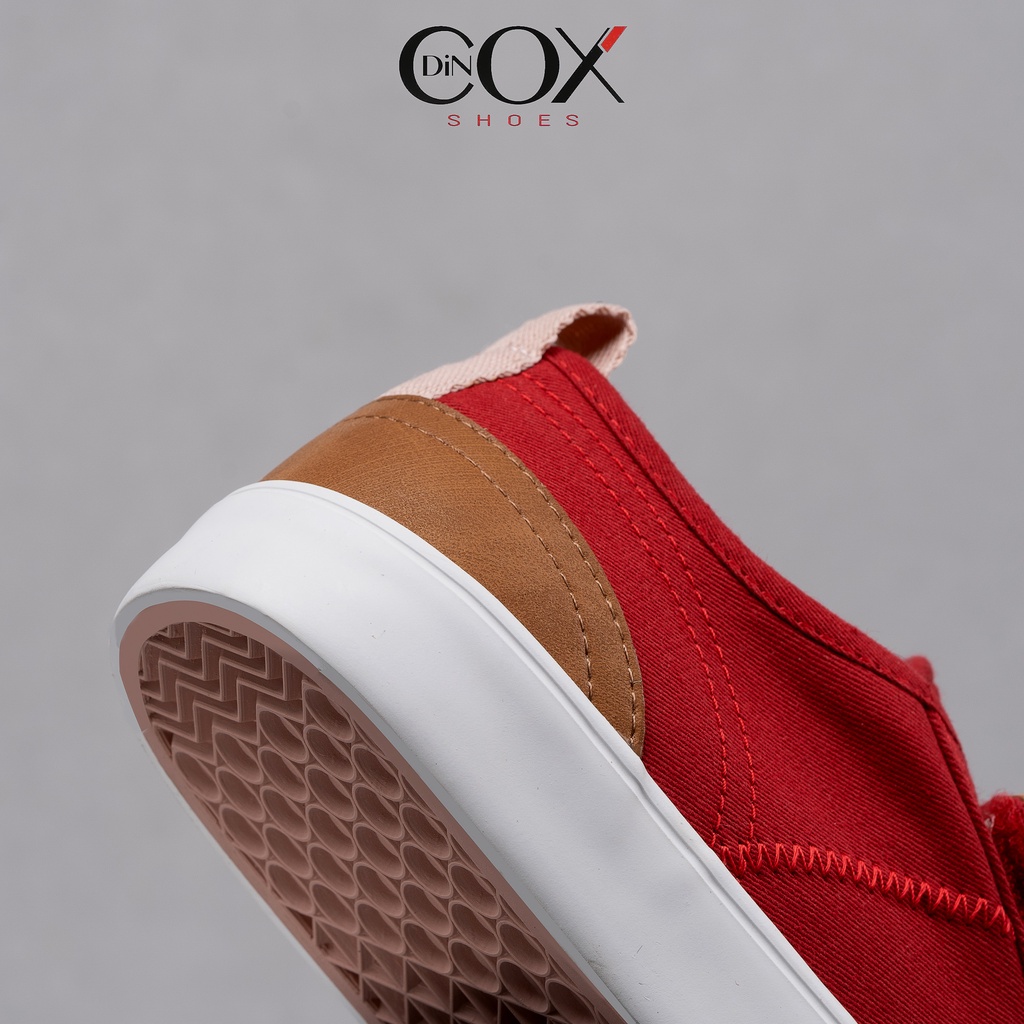 Giày Sneaker Vải Nữ DINCOX E01 Quai Dán Nữ Tính Red