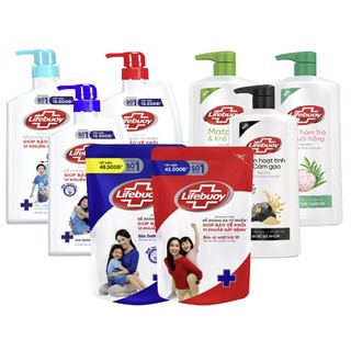 Sữa tắm Lifebuoy Bảo vệ vượt trội 10/ Chăm sóc da/ Mát lạnh sảng khoái chai/ túi 800g