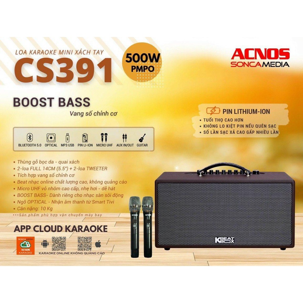 Loa Karaoke Acnos CS391, Bảo hành chính hãng, Phiên bản 2022 | BigBuy360 - bigbuy360.vn