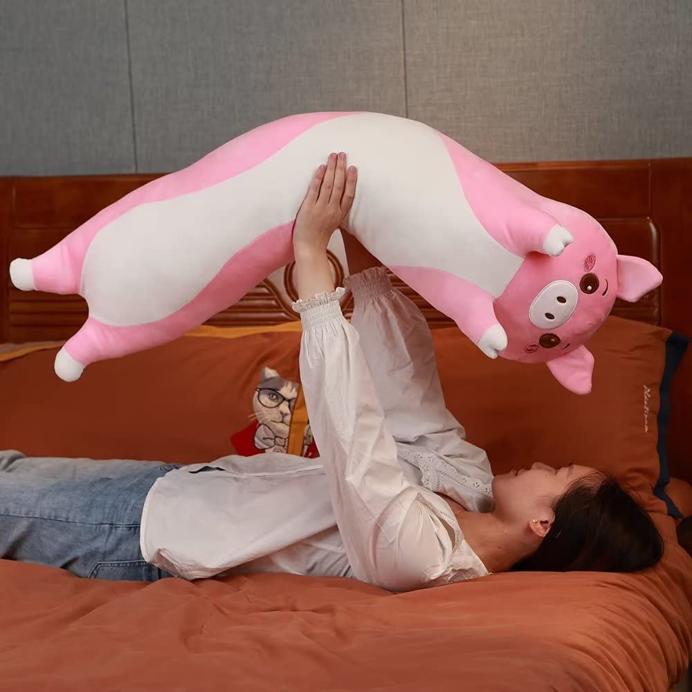 CÓ SẴNGối Ôm Nhồi Bông Dài Hình Mèo Đen Đáng Yêu Mềm Mại Kích Thước 19.7inch