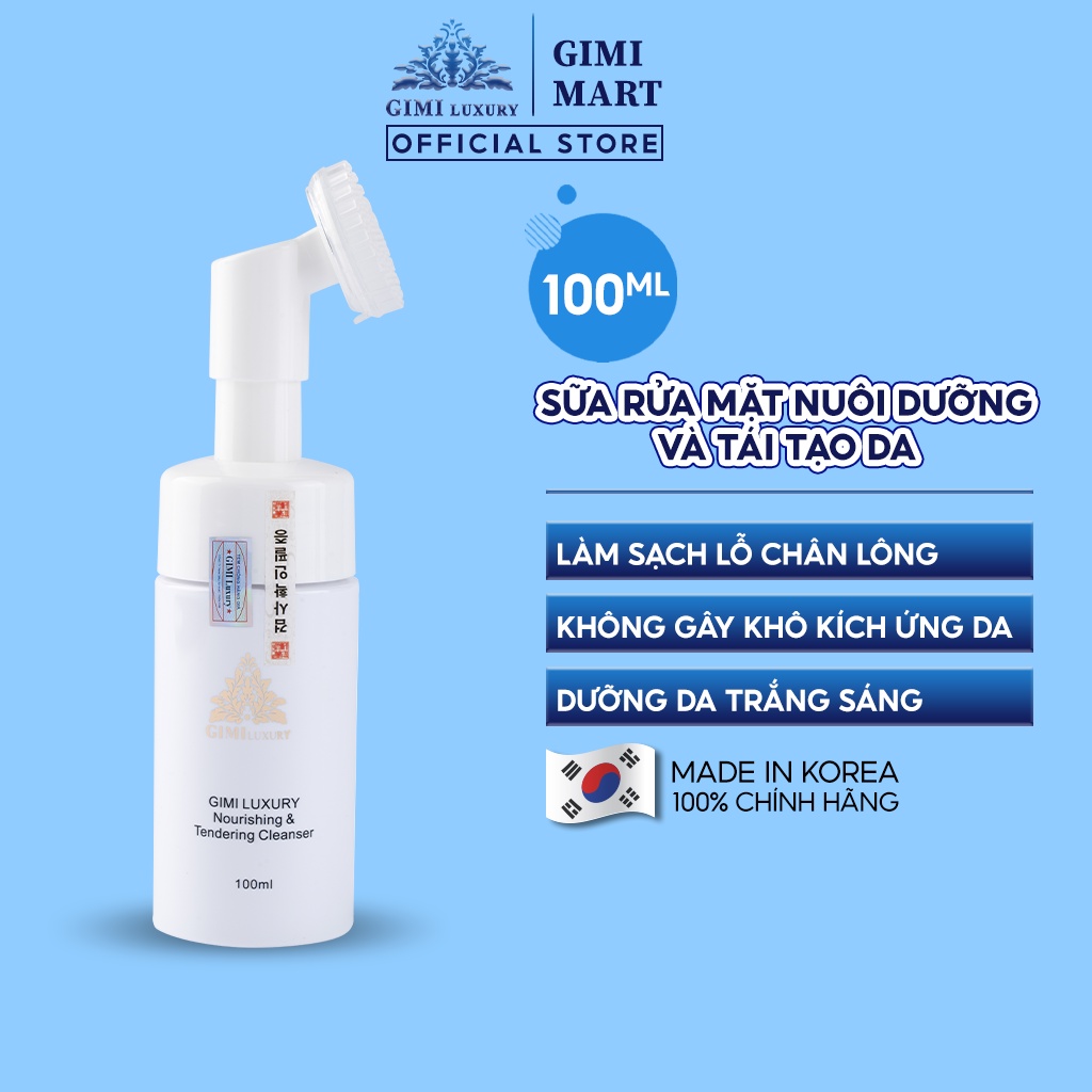 Sữa Rửa Mặt GIMI LUXURY Nourishing & Tendering Cleanser Giúp Nuôi Dưỡng, Phục Hồi Và Tái Tạo Da 100ml