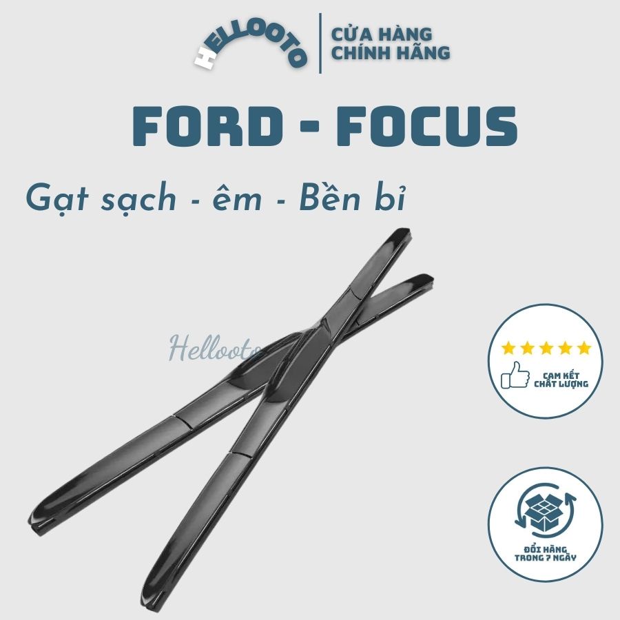 Bộ 2 gạt mưa Silicon theo xe Ford Focus, Fiesta 2006-2018 gạt nước siêu sạch, quét nước nhẹ nhàng