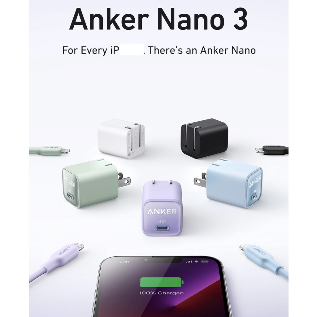 Củ sạc nhanh ANKER 511 Nano 3 GaN 30W PiQ 3.0/ PD/ PPS - Mã hàng A2147, Hàng chính hãng Anker VN