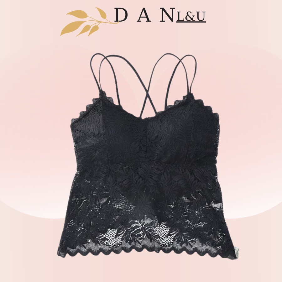 Áo Ngực Bra Phối Dây Quyến Rũ Chất Ren Mềm Mại Thoáng Mát DAN L&amp;U 3134