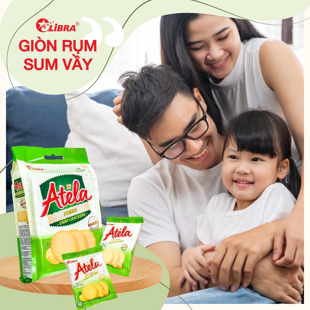 Bánh khoai tây cracker LIBRA đồ ăn vặt dinh dưỡng snack potato mặn giòn gói 228g