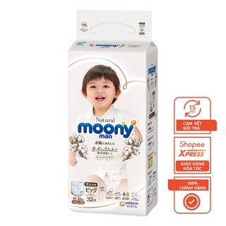 Tã quần/ dán moony natural size m/ l/ xl - 46/ 36/ 32 miếng