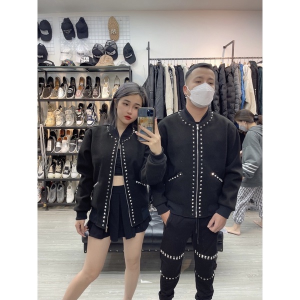 ÁO KHOÁC BOMBER ĐÍNH ĐINH CAO CẤP