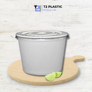 Combo 50 bát giấy, tô giấy 720ml, hộp giấy có nắp đựng thức ăn