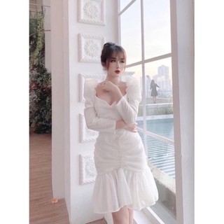 Đầm ôm body dự tiệc phom đuôi cá cổ V