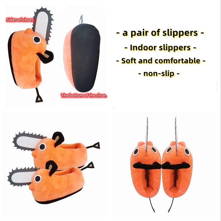 [COD Fast Shipping]Chainsaw Man Pochita Indoor Slippers Dép Đi Trong Nhà Chống Trượt Họa Tiết Hoạt Hình Saw Man Pochita Độc Quyền Vào Mùa Đông Mới Nhất Năm 2022