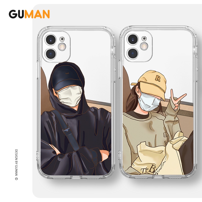 Ốp lưng GUMAN Mềm nam nữ cặp đôi dễ thương đẹp Cho iPhone 14 13 12 11 Pro Max SE 2020 X XR XS 8 7 ip 6S 6 Plus kute XYB960
