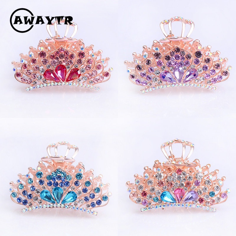 Kẹp Tóc Hình Con Công Bằng Kim Loại Đính Ngọc Trai Thời Trang Dành Cho Nữ