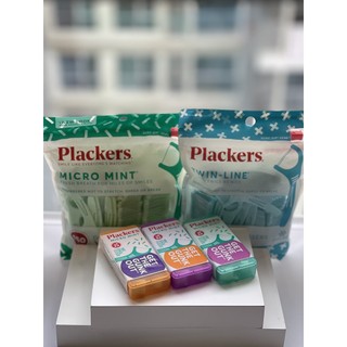 Tăm chỉ nha khoa Plackers - Micro mint - Twinline - hộp du lịch nhập Mỹ