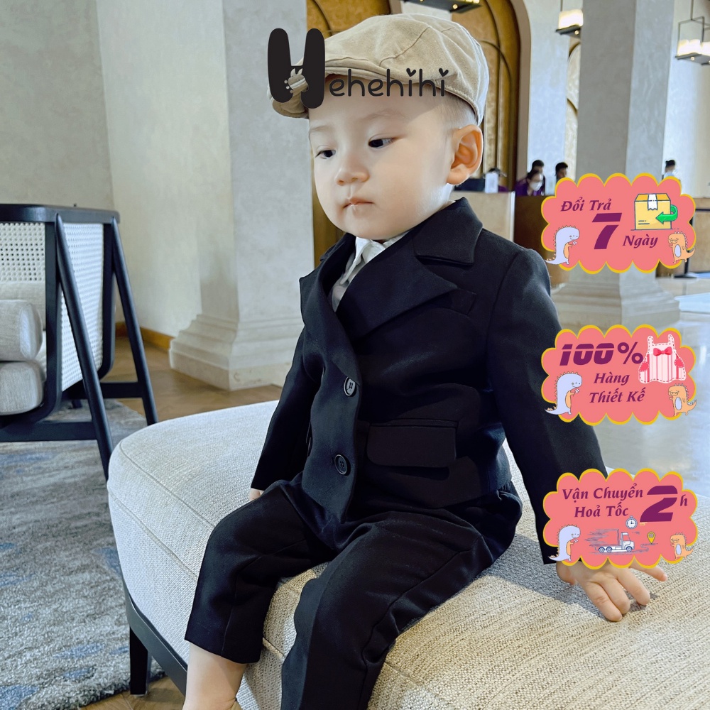 Áo vest bé trai HEHEHIHI thiết kế cổ vest 4 khuy sành điệu A08