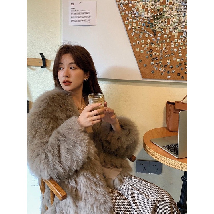 [Giao Ngay] Áo Khoác Lông Cáo Giả Dáng Ngắn Phong Cách Mới Cao Cấp Thời Trang Thu Đông Cho Nữ