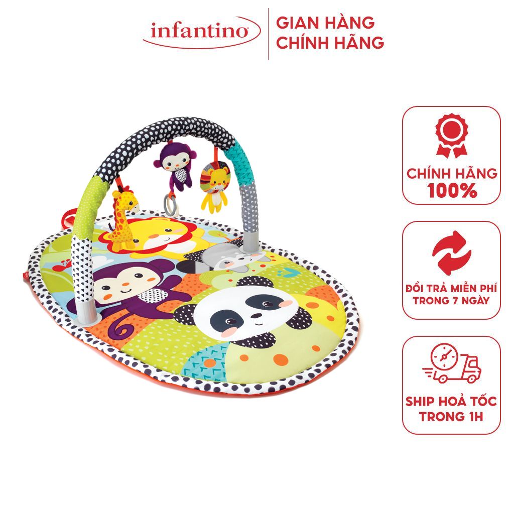 Thảm Chơi Vận Động Hình Khu Vườn INFANTINO Dành Cho Bé Sơ Sinh Giúp Kích Thích 4 Giác Quan Và Kỹ Năng Vận Động Size To
