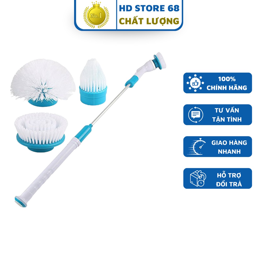 Máy cọ rửa nhà vệ sinh điện đa năng không dây cầm tay 3 đầu cọ toilet, nhà tắm... [BẢO HÀNH 6 THÁNG]