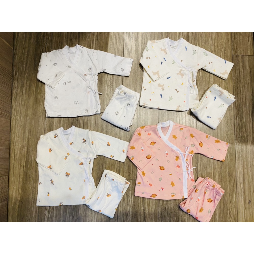 Bộ quần áo cho trẻ sinh non thiếu tháng ✨𝙎𝙞𝙯𝙚 𝙧𝙞𝙚̂𝙣𝙜✨Bộ dây buộc 100% cotton tự nhiên
