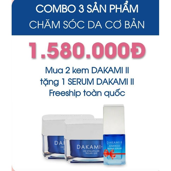 Combo 2 hộp kem đêm Dakami tặng 1 hộp hoặc 1 serum như hình