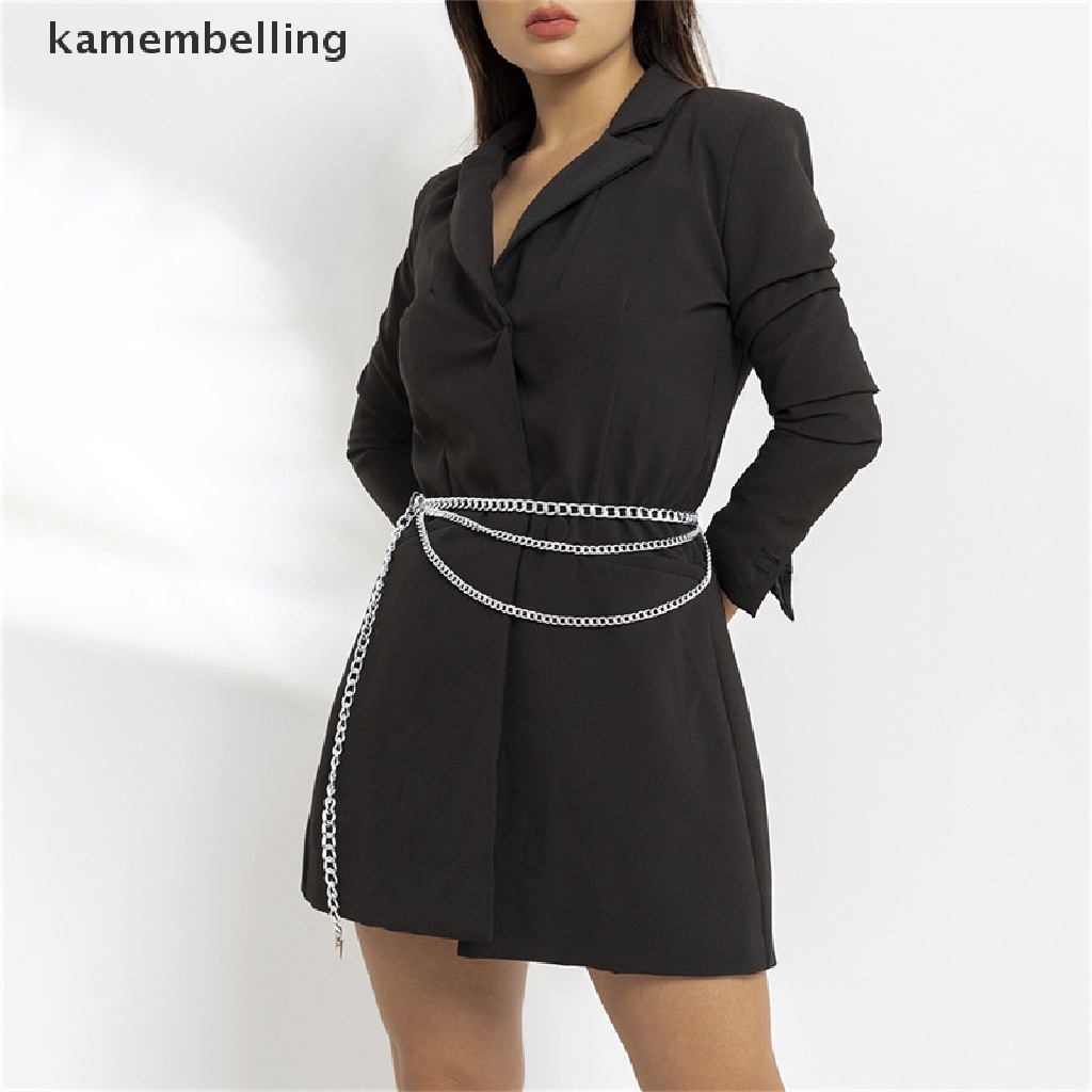 Kamembelling Thắt Lưng Dây Xích Kim Loại Tua Rua Thời Trang Có Thể Điều Chỉnh Cho Nữ