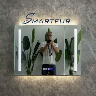 [XẢ KHO] Tủ gương phòng tắm thông minh Smartfur nhựa cao cấp - đèn led và cảm biến nhiệt hiện đại KT(D80cmxC60cm) SMF80B