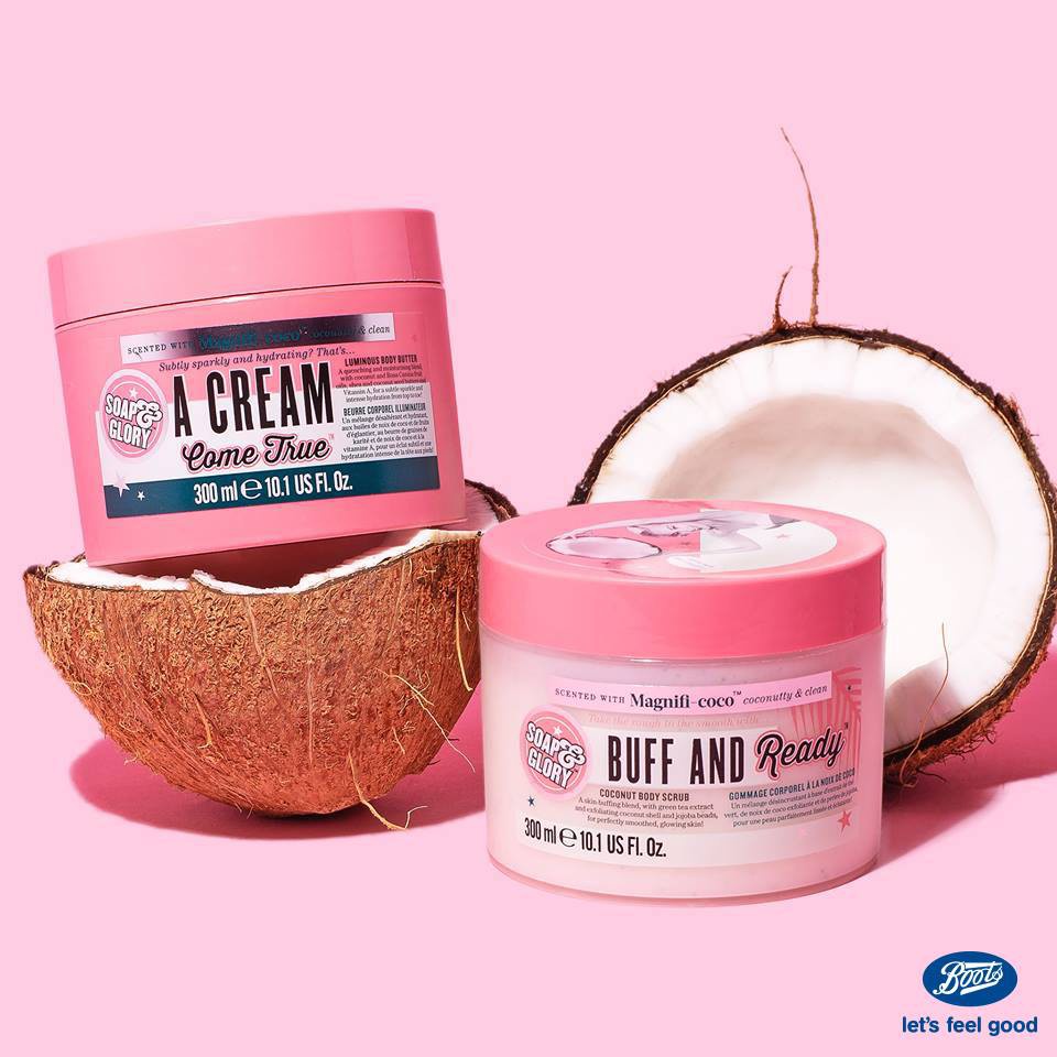 Tẩy da chết body Soap And Glory Buff and Ready Coconut Body Scrub 300ml PL011