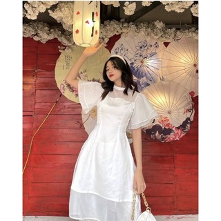 SET ÁO DÀI TRẮNG TAY TIÊN