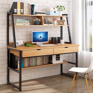 Bàn làm việc, bàn học kết hợp với giá sách tiện lợi, hiện đại, khung sắt sơn tĩnh điện chắc chắn