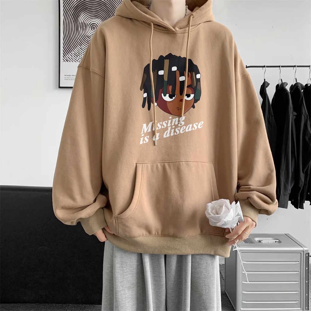 Áo hoodie Dáng Rộng In Họa Tiết Hoạt Hình Phong Cách Nhật Bản Cho Nam Nữ