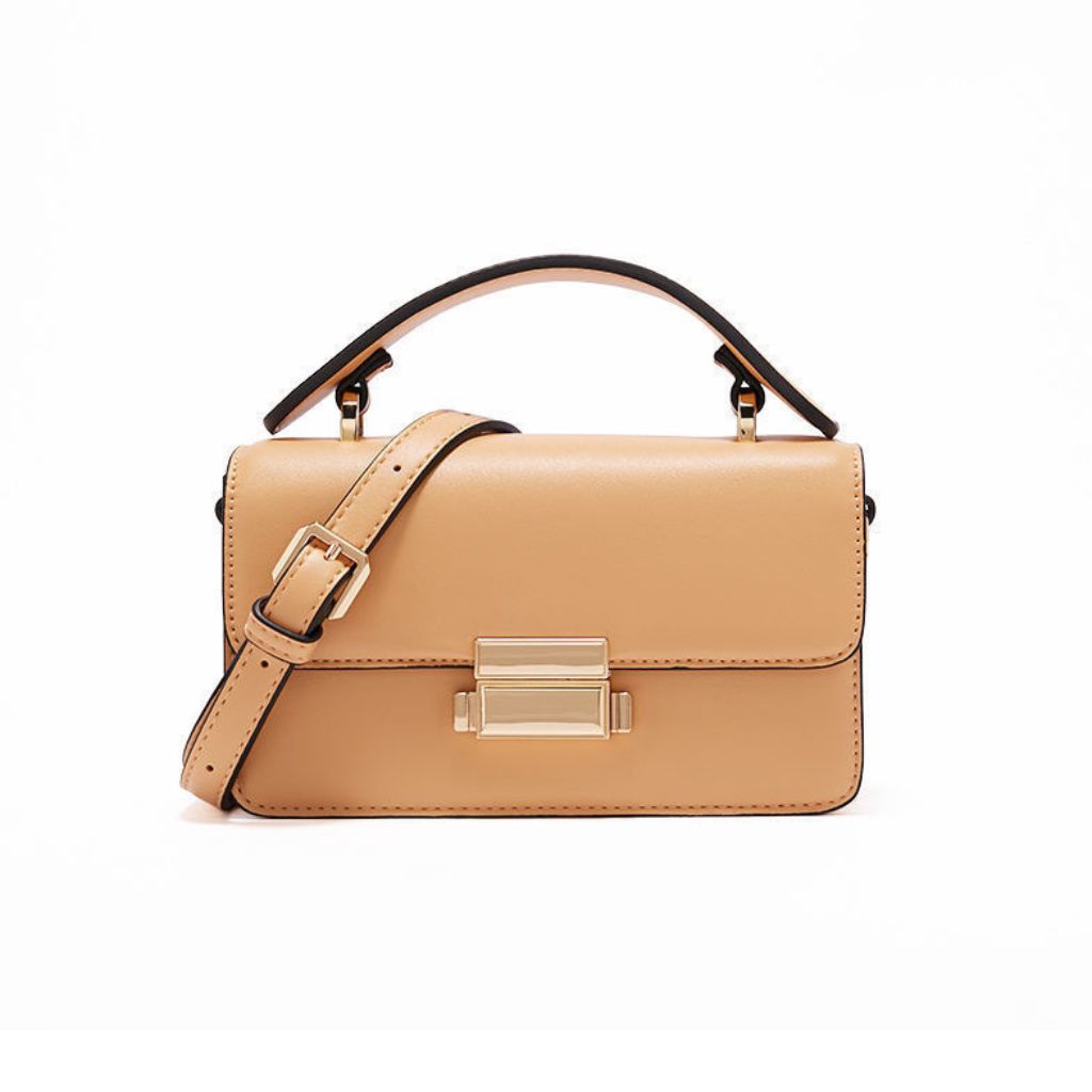 Túi xách nữ đeo chéo, túi đeo vai da sần khóa bấm size 19 - TXN034