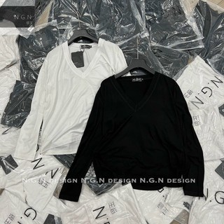 ÁO THUN CỔ TIM DÀI TAY FROM BASIC CHẤT ĐẸP MS11578