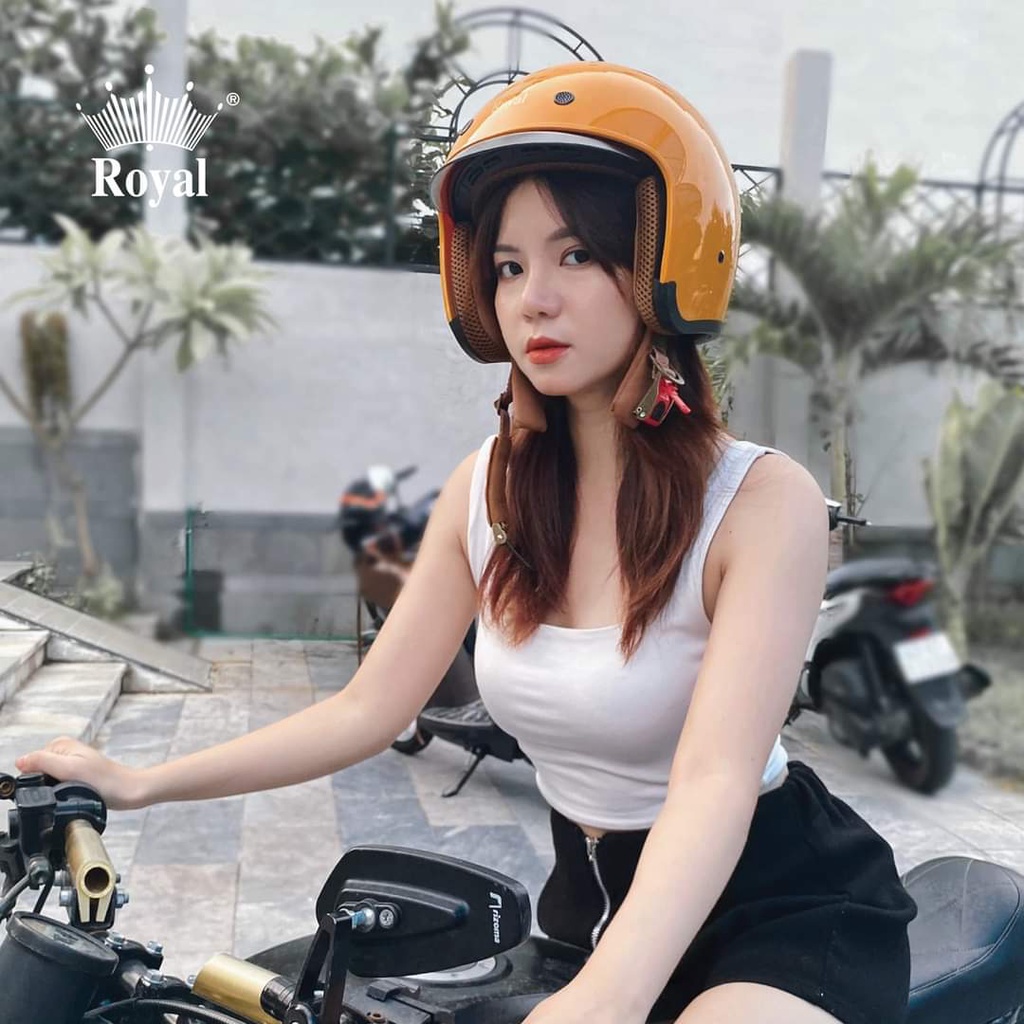 MŨ BẢO HIỂM 3/4 ROYAL M139 KÍNH ÂM MẦU VÀNG BÓNG SIZE