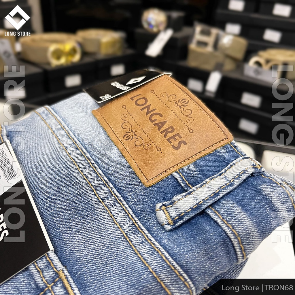 Quần jean nam xanh nhạt Silver Blue Lightning LONGARES cao cấp chất vải bò co giãn dáng ôm skinny siêu đẹp TRON68