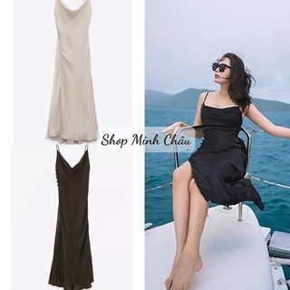 (Sẵn) Váy lụa 2 dây midi Zarraa dư sịn, 5mầu