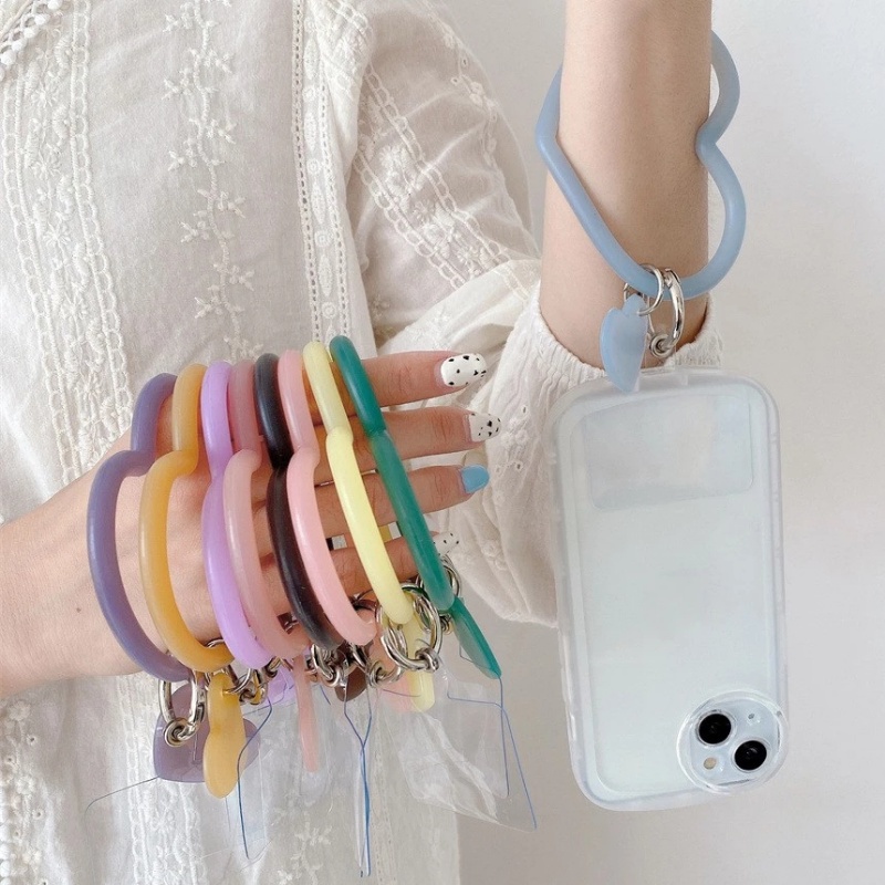 Móc Khóa Hình Trái Tim Bằng Silicon Mềm Chống Thất Lạc Cho Điện Thoại