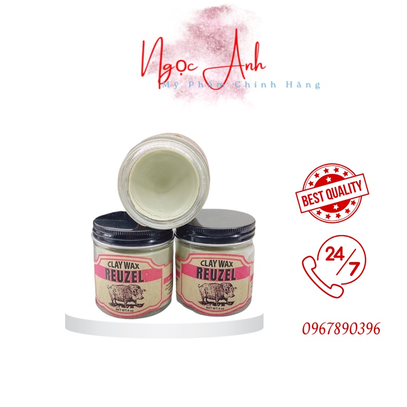 Sáp Clay Wax Reuzel Pink Phiên Bản Hũ Thủy Tinh Lợn Hồng Mới Nhất