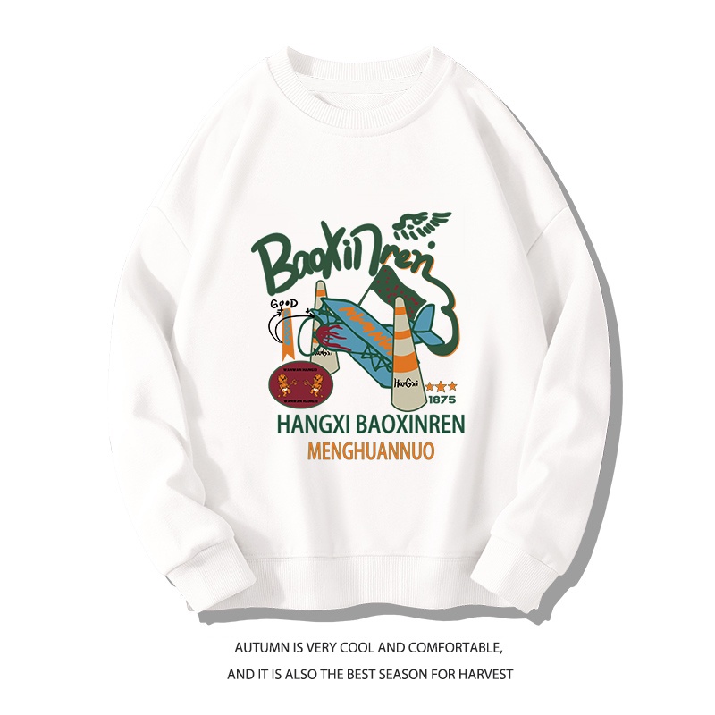 Áo thun nữ NRVP dài tay dáng rộng in hình phong cách Hàn Quốc mới