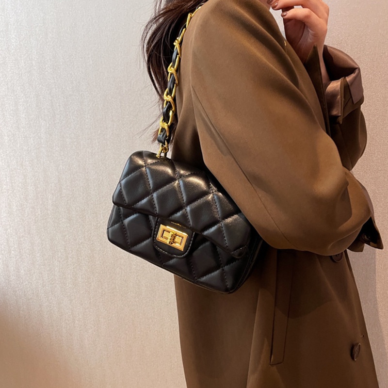 Túi Đeo Chéo Hình Vuông Nhỏ Kết Cấu Kim Cương Thời Trang Cho Nữ