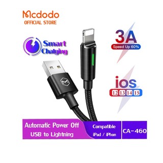 Dây cáp sạc nhanh MCDODO CA-460 USB 3A Lightning ngắt kết nối tự động thích hợp cho iPhone 14 Pro Max 13 12 11 XR 8 7 6S