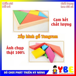 Đồ chơi ghép hình Trí Uẩn xếp hình gỗ Tangram YBE loại cao cấp chất lượng tốt nhất giúp bé thông minh phát triển trí tuệ