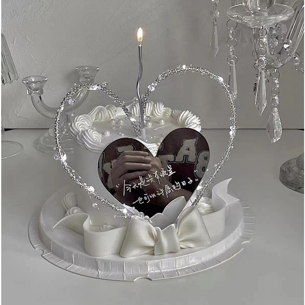 Gương Trang Trí Bánh Hình Trái Tim Xinh Xắn